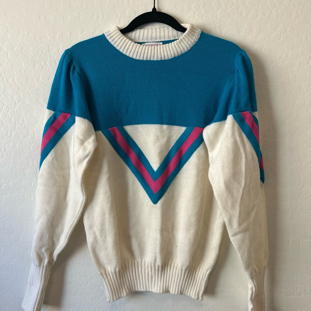 Cheerleader Vintage Color Block Sweater